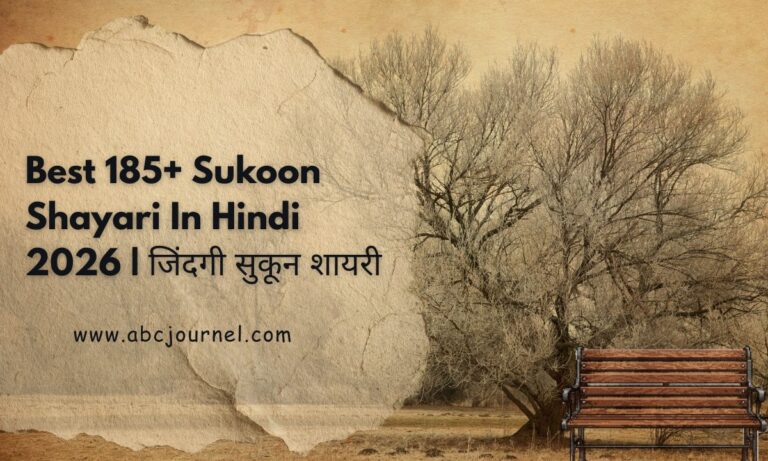 Sukoon Shayari In Hindi
